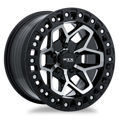 RTX Wheels - Zion - Black - Gloss Black Machined - 17" x 9", 15 Offset, 6x114.3 (Bolt pattern), 66.10mm HUB