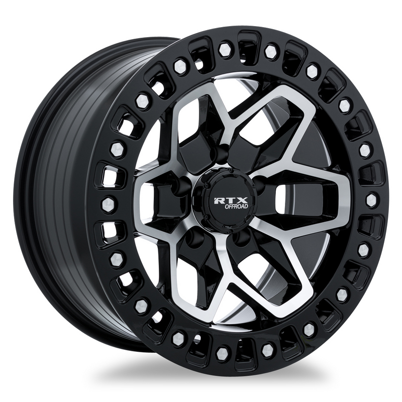 RTX Wheels - Zion - Black - Gloss Black Machined - 17" x 9", 15 Offset, 6x114.3 (Bolt pattern), 66.10mm HUB