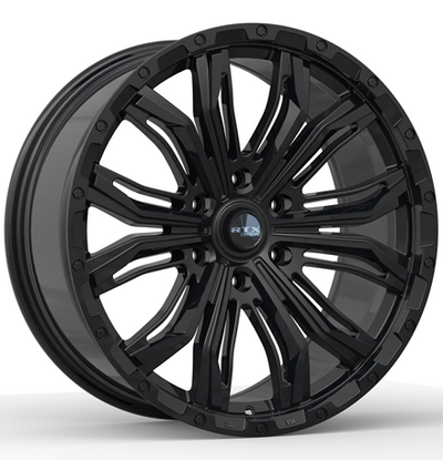 RTX Wheels - Black Widow - Black - Gloss Black - 18" x 9", 18 Offset, 6x139.7 (Bolt pattern), 106.1mm HUB