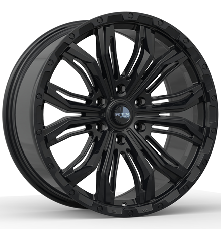 RTX Wheels - Black Widow - Black - Gloss Black - 18" x 9", 18 Offset, 6x139.7 (Bolt pattern), 106.1mm HUB