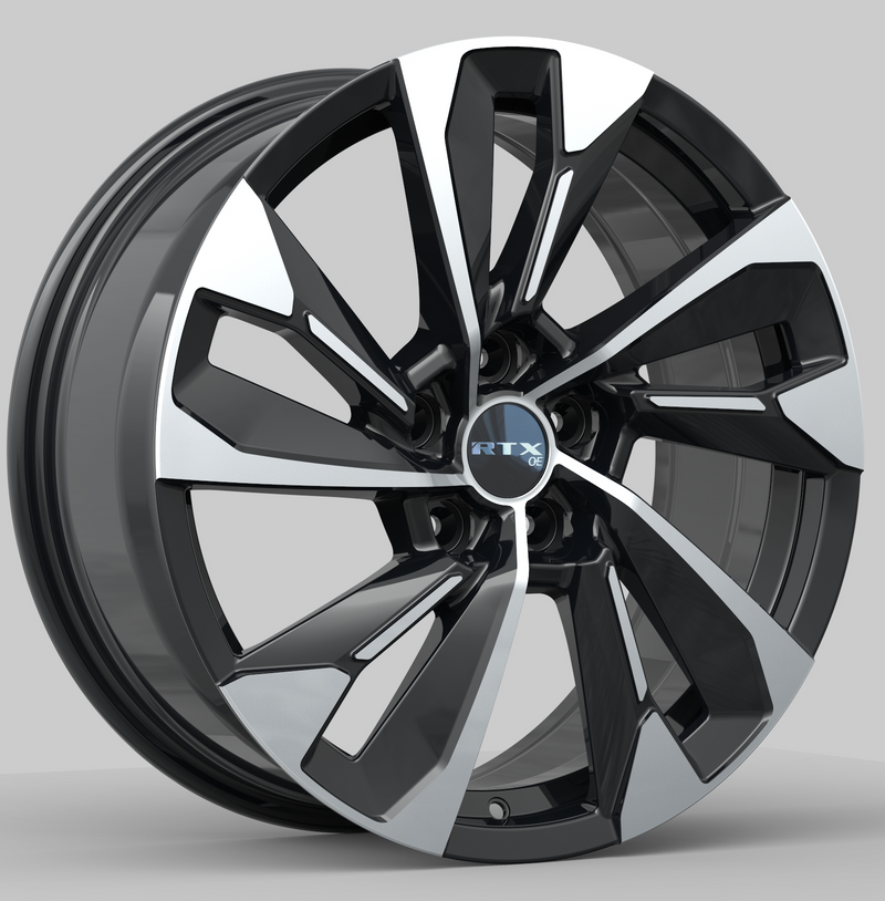 RTX Wheels - MZ03 - Black - Gloss Black Machined - 17" x 7", 40 Offset, 5x114.3 (Bolt pattern), 67.10mm HUB