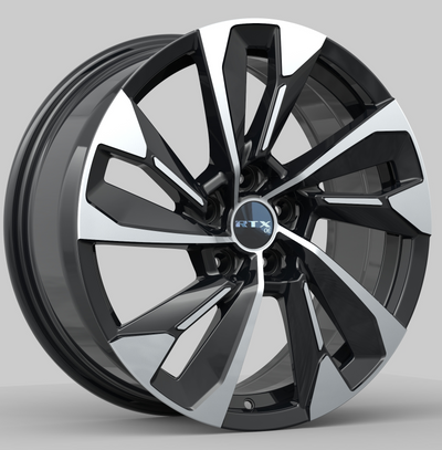 RTX Wheels - MZ03 - Black - Gloss Black Machined - 20" x 8", 45 Offset, 5x114.3 (Bolt pattern), 67.10mm HUB