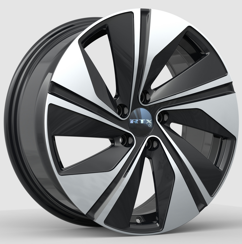 RTX Wheels - VW03 - Black - Gloss Black Machined - 17" x 7", 45 Offset, 5x112 (Bolt pattern), 57.10mm HUB