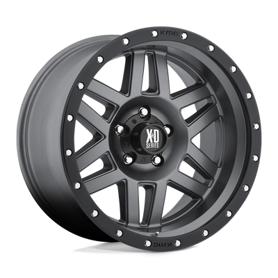XD Series - XD128 MACHETE - Grey - Matte Gray Black Ring - 20" x 9", 0 Offset, 5x139.7 (Bolt pattern), 108mm HUB