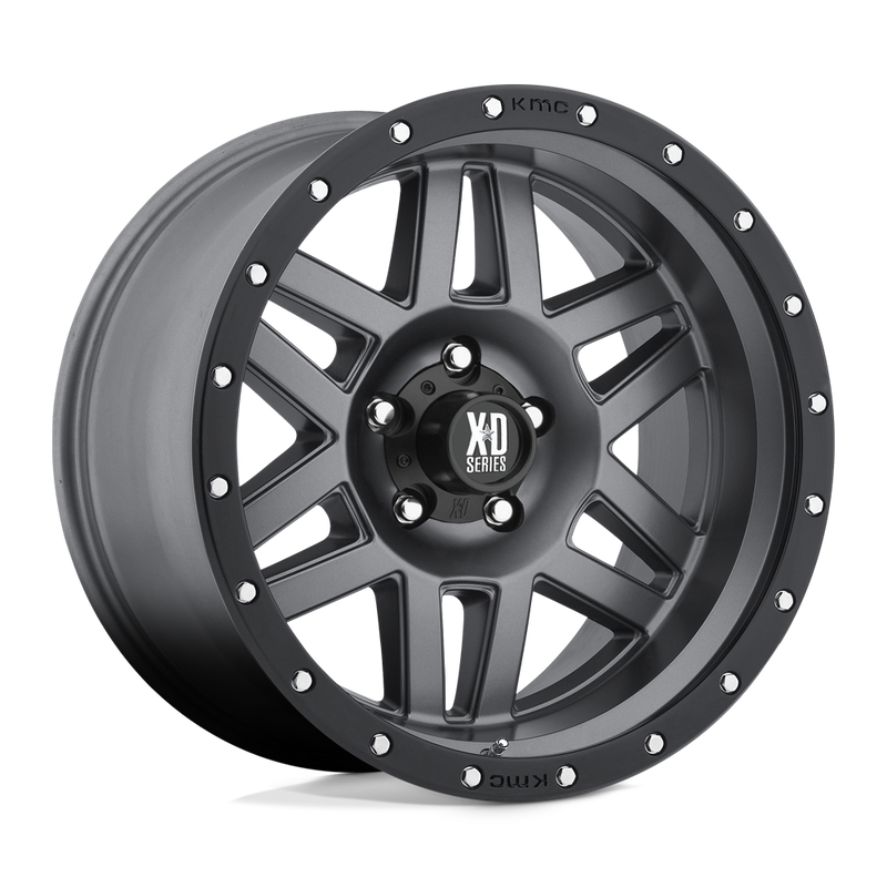 XD Series - XD128 MACHETE - Grey - Matte Gray Black Ring - 20" x 9", 0 Offset, 5x139.7 (Bolt pattern), 108mm HUB