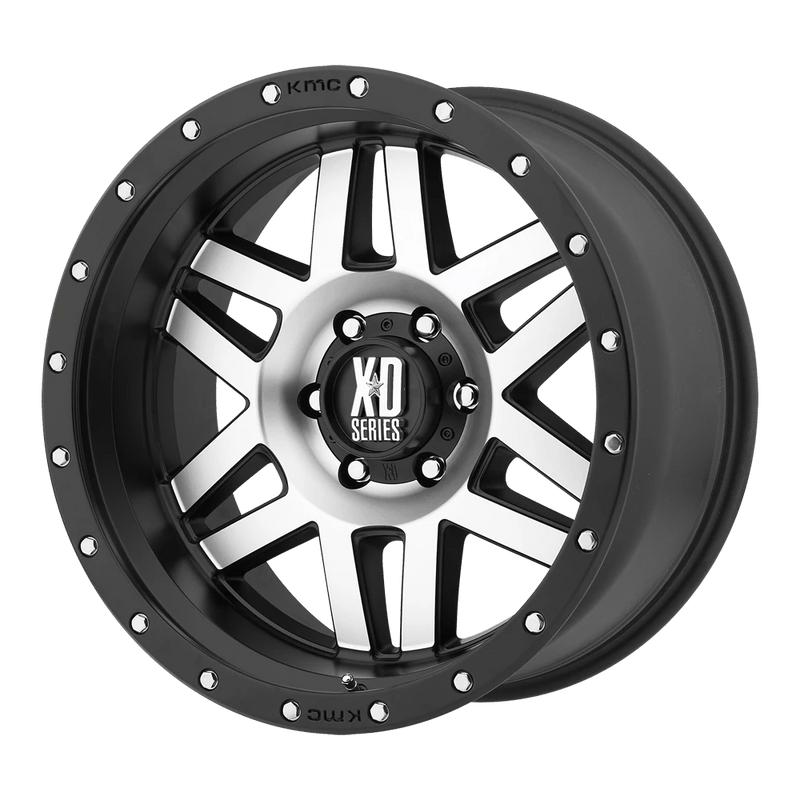 XD Series - XD128 MACHETE - Silver - Machined Face W/ Black Ring - 18" x 9", 18 Offset, 5x127 (Bolt pattern), 78.3mm HUB