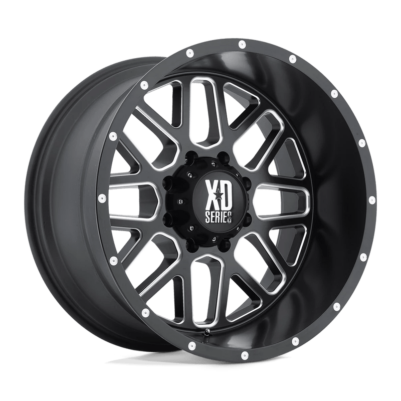 XD Series - XD820 GRENADE - Black - Satin Black Milled - 18" x 9", 38 Offset, 5x120 (Bolt pattern), 74.1mm HUB