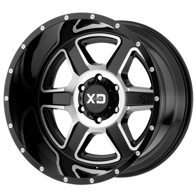 XD Series - XD832 FUSION - Black - Gloss Black Machined - 18" x 9", 0 Offset, 5x127 (Bolt pattern), 72.56mm HUB