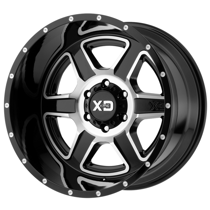 XD Series - XD832 FUSION - Black - Gloss Black Machined - 18" x 9", 0 Offset, 5x127 (Bolt pattern), 72.56mm HUB