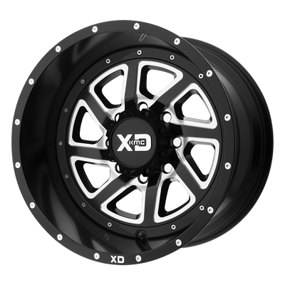 XD Series - XD833 RECOIL - Black - Satin Black Milled with Reversible Ring - 22" x 14", -76 Offset, 6x139.7 (Bolt pattern), 106.1mm HUB