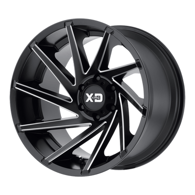 XD Series - XD834 CYCLONE - Black - Satin Black Milled - 20" x 10", -18 Offset, 8x165.1 (Bolt pattern), 125.1mm HUB