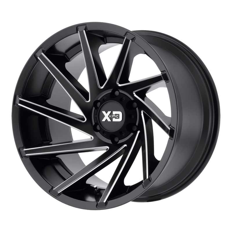 XD Series - XD834 CYCLONE - Black - Satin Black Milled - 20" x 10", -18 Offset, 8x165.1 (Bolt pattern), 125.1mm HUB