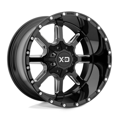 XD Series - XD838 MAMMOTH - Black - Gloss Black Milled - 24" x 14", -76 Offset, 8x165.1 (Bolt pattern), 125.1mm HUB