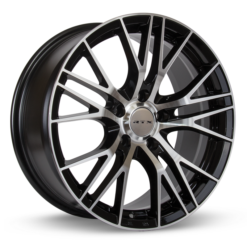 RTX Wheels - Vertex - Black - Black Machined - 17" x 7.5", 38 Offset, 5x108 (Bolt Pattern), 63.4mm HUB