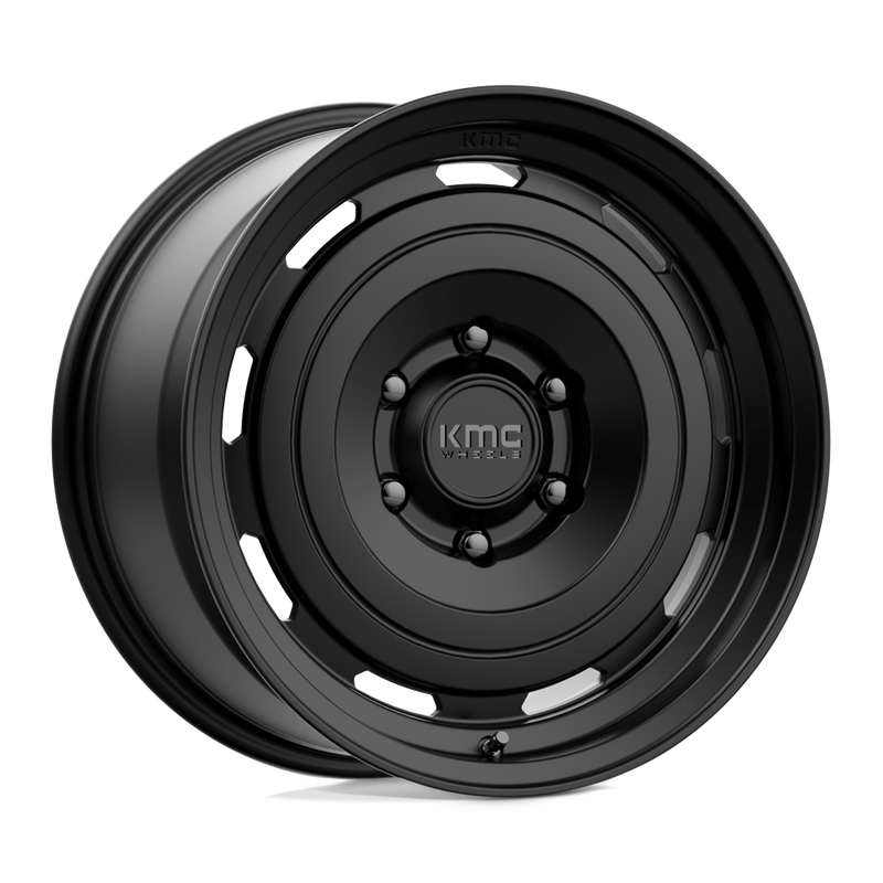 KMC Wheels - KM720 ROSWELL - Black - Satin Black - 17" x 8.5", 18 Offset, 6x139.7 (Bolt Pattern), 106.1mm HUB