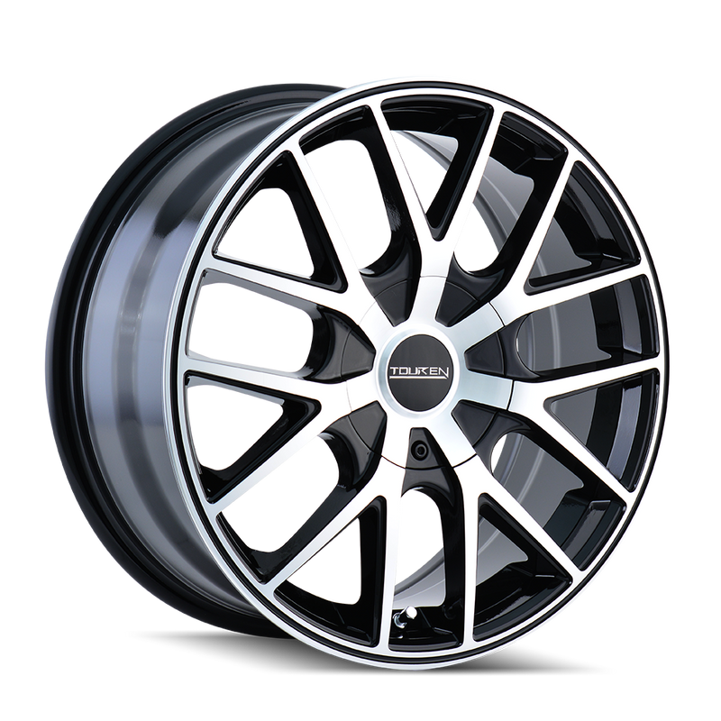 Touren - TR60 - Black - BLACK/MACHINED FACE/BLACK RING - 17" x 7.5", 42 Offset, 5x127 (Bolt Pattern), 72.6mm HUB