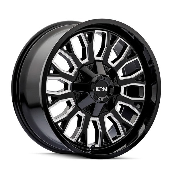 Ion Alloy - 152 - Black - Black/Milled - 20" x 9", 0 Offset, 8x165.1 (Bolt pattern), 125.2mm HUB