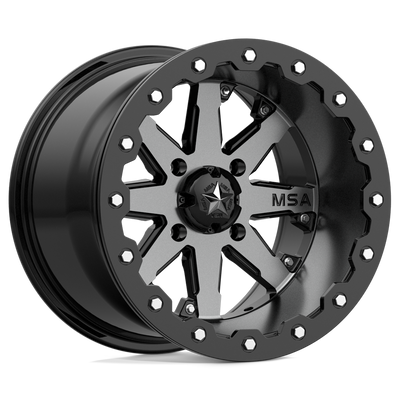MSA Offroad Wheels - M21 LOK BEADLOCK - Gunmetal - CHARCOAL TINT - 14" x 10", -10 Offset, 4x156 (Bolt Pattern), 132mm HUB