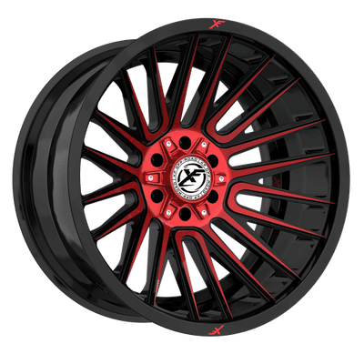XF Off-Road - XF-234 - Black - Black Machined Red - 20" x 10", -12 Offset, 5x127/139.7 (Bolt pattern), 78.1mm HUB