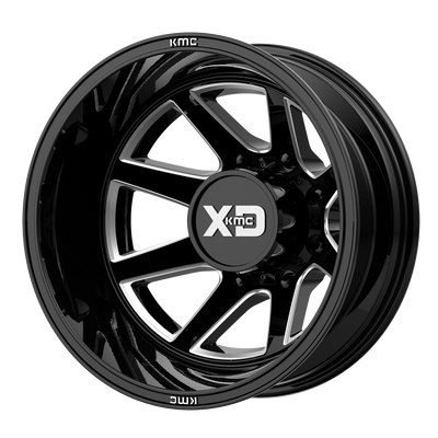XD Series - XD845 PIKE DUALLY - Black - GLOSS BLACK MILLED - REAR - 22" x 8", -246 Offset, 8x165.1 (Bolt Pattern), 117mm HUB