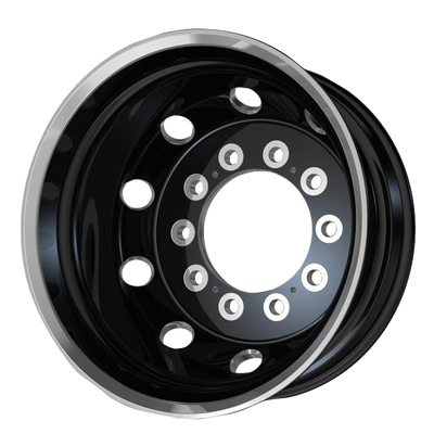 ATX - AO404 JOURNEY - Gunmetal - SATIN BLACK WITH POLISHED LIP - REAR OUTER - 23" x 14", -139 Offset, 10x285.75 (Bolt Pattern), 220.1mm HUB
