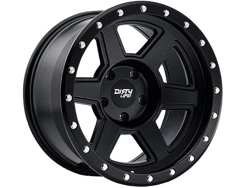 Dirty Life - COMPOUND - Black - MATTE BLACK - 17" x 9", -12 Offset, 6x135 (Bolt Pattern), 87.1mm HUB