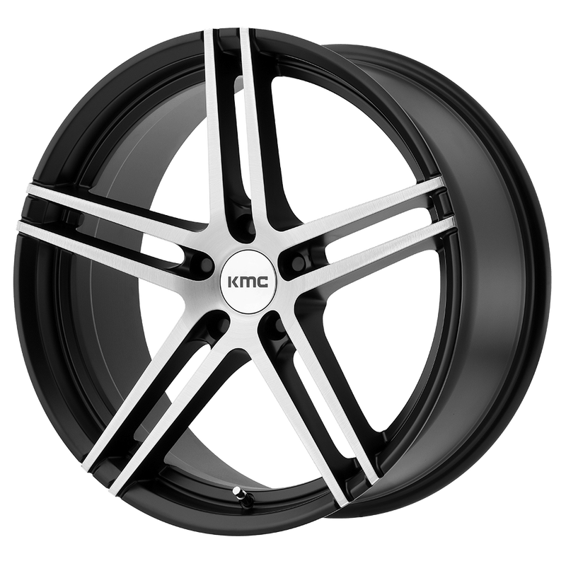 KMC Wheels - KM703 MONOPHONIC - Black - Satin Black Brushed - 19" x 9.5", 45 Offset, 5x114.3 (Bolt Pattern), 72.6mm HUB