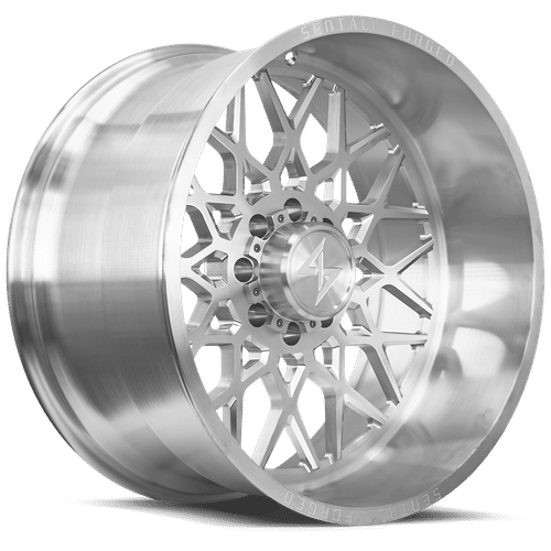 Sentali - Forged SF-5 - Silver - Brushed Milled - 28" x 16", -99 Offset, 8x165.1 (Bolt pattern), 125.2mm HUB
