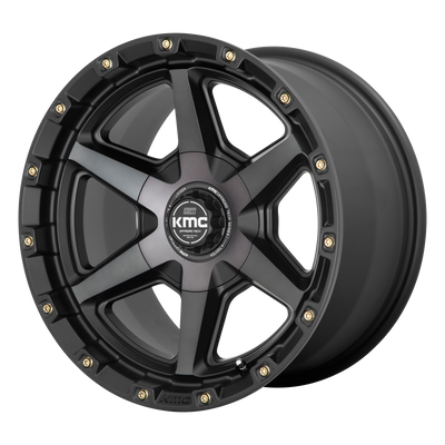 KMC Wheels - KM101 TEMPO - Gunmetal - SATIN BLACK WITH GRAY TINT - 17" x 9", 18 Offset, 6x135/139.7 (Bolt Pattern), 106.1mm HUB