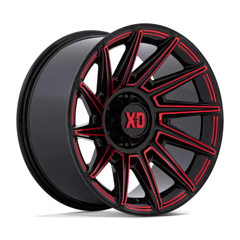 XD Series - XD867 SPECTER - Black - GLOSS BLACK WITH RED TINT - 20" x 10", -18 Offset, 8x180 (Bolt Pattern), 124.2mm HUB