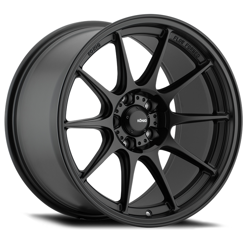 Konig - Dekagram - Black - Semi-Matte Black - 16" x 8", 40 Offset, 4x108 (Bolt Pattern), 73.1mm HUB