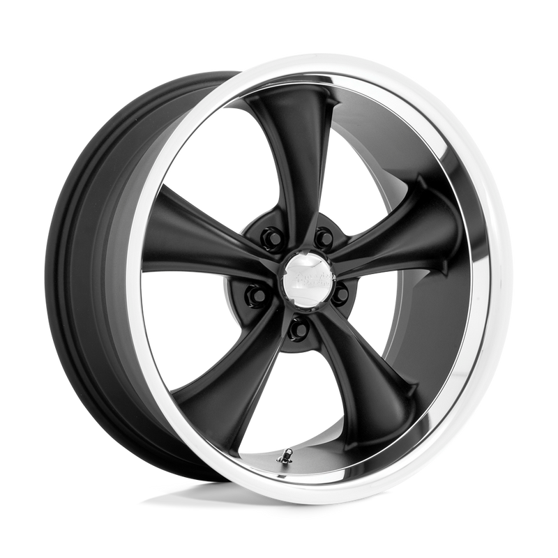 American Racing Vintage - VN338 BOSS TT - Black - TEXTURED BLACK WITH DIAMOND CUT LIP - 20" x 8.5", 2 Offset, 5x127 (Bolt Pattern), 78.1mm HUB