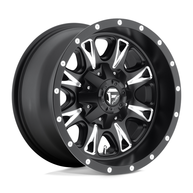 Fuel - D513 THROTTLE - Black - MATTE BLACK MILLED - 20" x 10", -12 Offset, 5x114.3/127 (Bolt Pattern), 78.1mm HUB