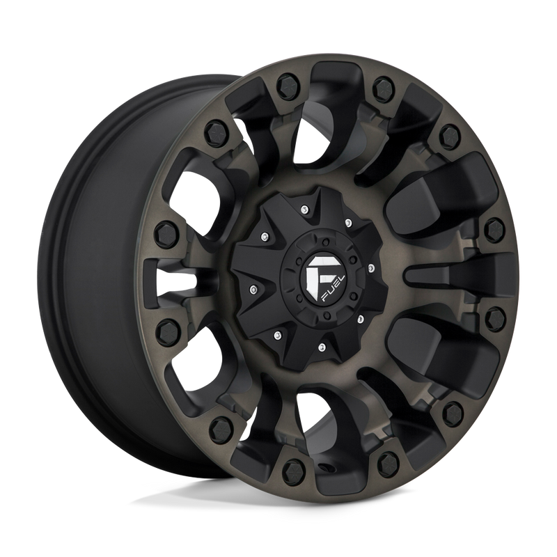 Fuel - D569 VAPOR - Black - MATTE BLACK DOUBLE DARK TINT - 17" x 9", 20 Offset, 6x139.7 (Bolt Pattern), 106.1mm HUB