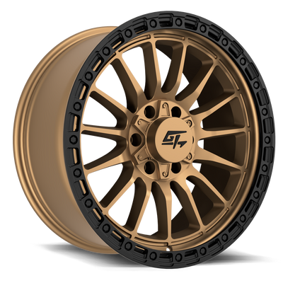 GT Off-Road - Renegade - Bronze - Matte Bronze with Black Ring - 18" x 9", -12 Offset, 5x127, 139.7 (Bolt Pattern), 78.1mm HUB