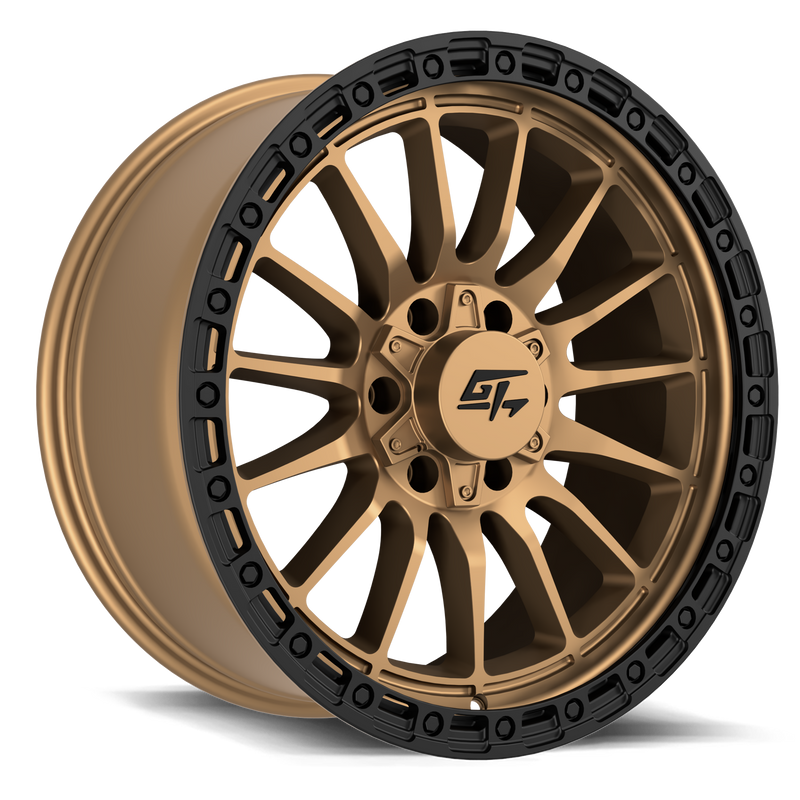 GT Off-Road - Renegade - Bronze - Matte Bronze with Black Ring - 17" x 9", 12 Offset, 8x165.1 (Bolt Pattern), 125.2mm HUB