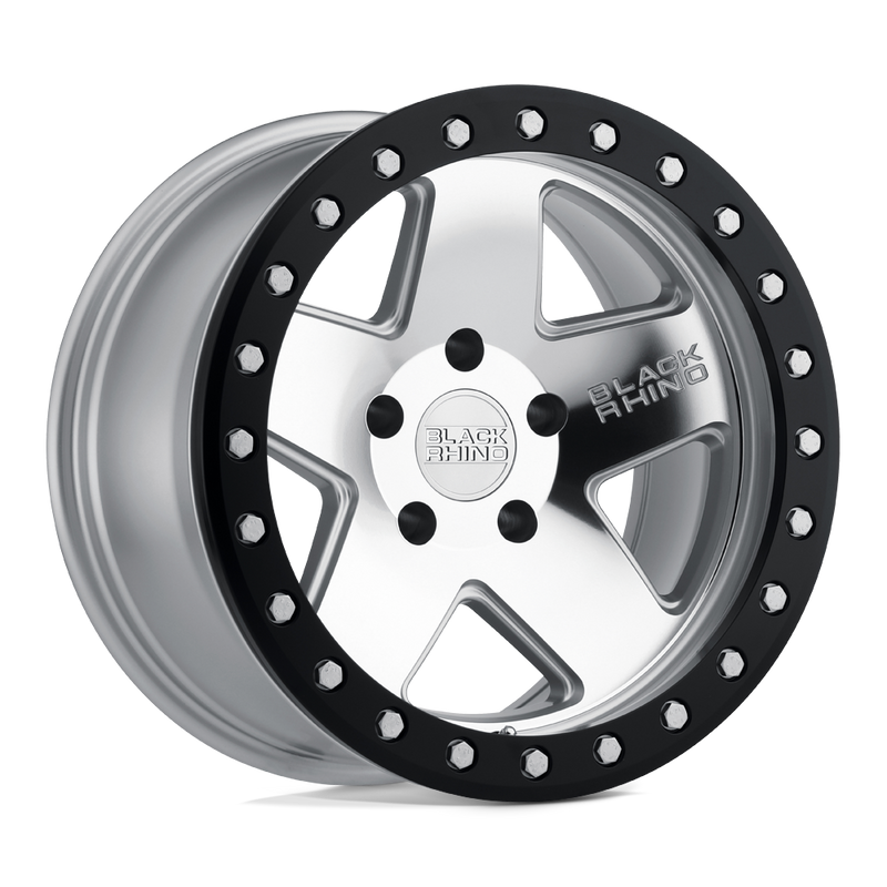 Black Rhino - CRAWLER - Silver - Silver with Mirror Face & Black Lip Ring - 17" x 8.5", 0 Offset, 6x135 (Bolt Pattern), 87.1mm HUB