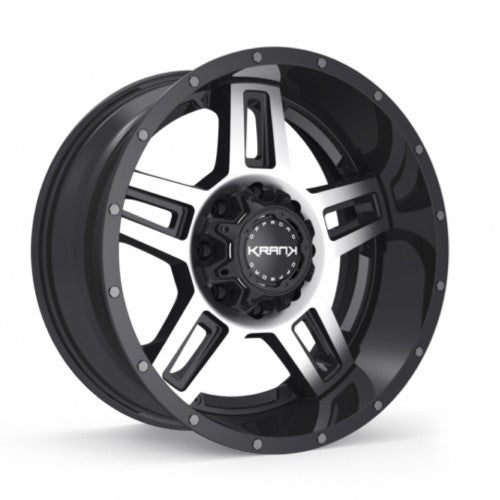 KranK Off-road - Hammer - Black - Gloss Black Machined - 18" x 9", 18 Offset, 6x135/139.7 (Bolt Pattern), 108mm HUB