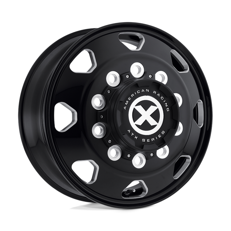 ATX - AO401 OCTANE - Black - SATIN BLACK MILLED - 24.5" x 8.25", 144 Offset, 10x285.75 (Bolt Pattern), 220.1mm HUB