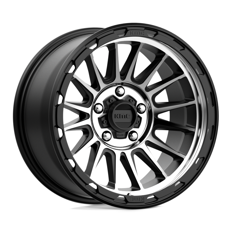 KMC Wheels - KM542 IMPACT - Black - SATIN BLACK MACHINED - 17" x 9", -12 Offset, 5x127 (Bolt Pattern), 71.5mm HUB