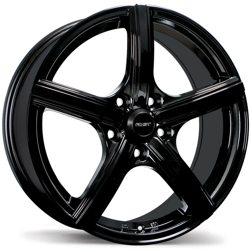 Fast Wheels - Jet - Black - Gloss Black - 16" x 7", 45 Offset, 5x114.3 (Bolt Pattern), 70.6mm HUB
