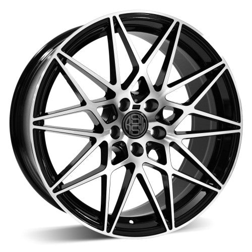 RSSW - Super Tourer - Black - Gloss black, machined face - 19" x 8.5", 35 Offset, 5x120 (Bolt Pattern), 72.6mm HUB