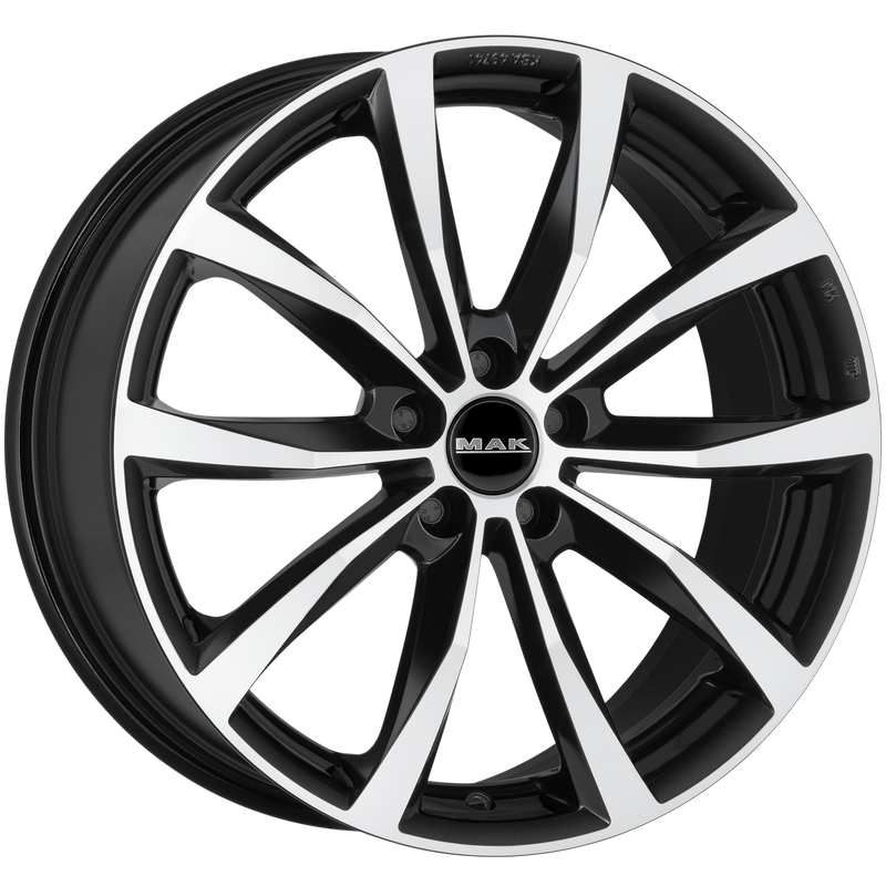 Mak Wheels - WOLF - Black - BLACK MIRROR - 17" x 7.5", 40 Offset, 5x114.3 (Bolt Pattern), 76mm HUB