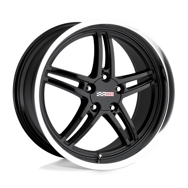 Cray Wheels - SCORPION - Black - Gloss Black with Mirror Cut Lip - 19" x 10.5", 65 Offset, 5x120.65 (Bolt Pattern), 70.3mm HUB