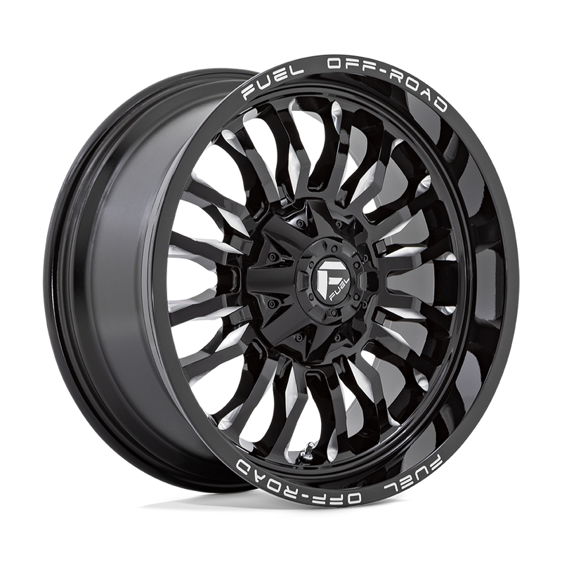 Fuel - D795 ARC - Black - GLOSS BLACK MILLED - 22" x 12", -44 Offset, 6x135/139.7 (Bolt Pattern), 106.1mm HUB