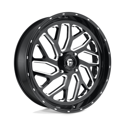 Fuel UTV - D581 TRITON - Black - GLOSS BLACK MILLED - 24" x 7", 13 Offset, 4x156 (Bolt Pattern), 132mm HUB