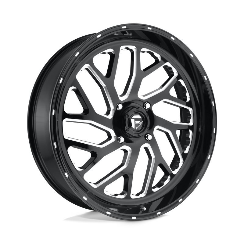 Fuel UTV - D581 TRITON - Black - GLOSS BLACK MILLED - 24" x 7", 13 Offset, 4x156 (Bolt Pattern), 132mm HUB