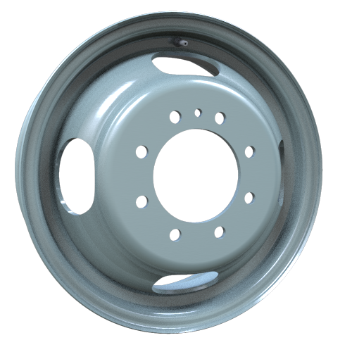 Envy Wheels - Dually Steel Wheel - Grey - GREY - 16" x 6", 127 Offset, 8x165.1 (Bolt Pattern), 124.3mm HUB