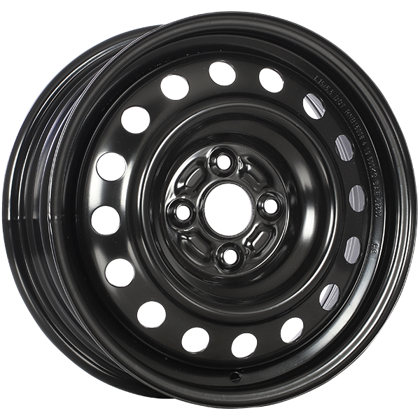 RNB - STEEL WHEEL - Black - Black E-Coating - 16" x 6", 36 Offset, 4x108 (Bolt Pattern), 63.4mm HUB