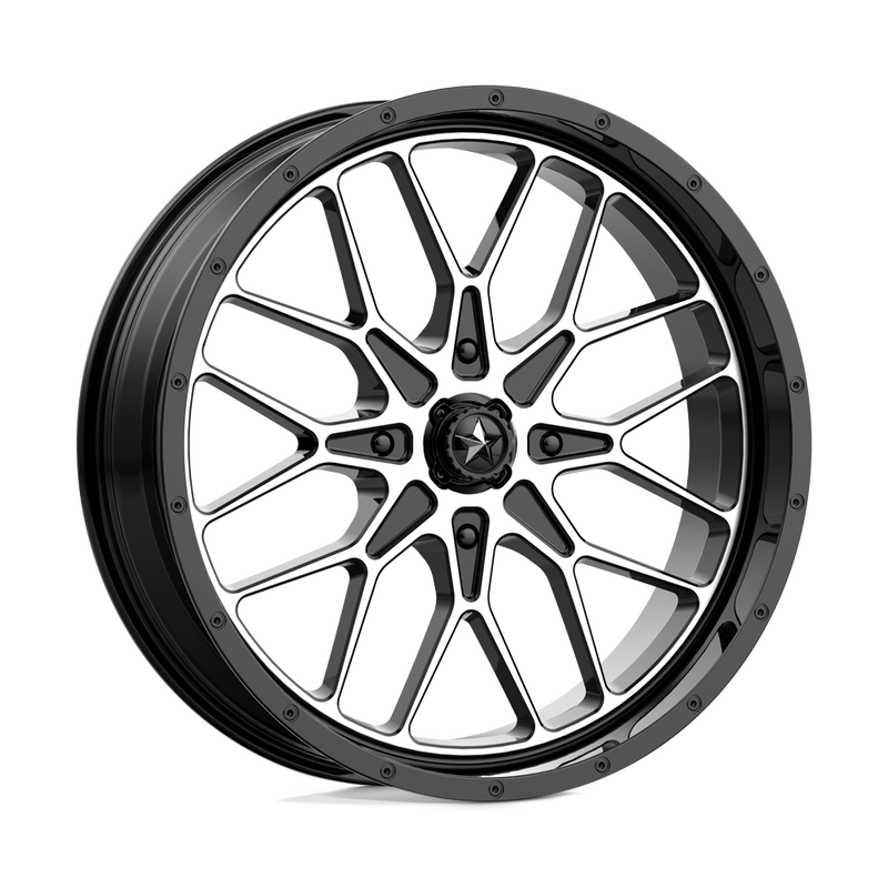 MSA Offroad Wheels - M45 PORTAL - Black - GLOSS BLACK MACHINED - 20" x 7", 0 Offset, 4x137 (Bolt Pattern), 112.1mm HUB